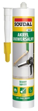 SOUDAL AKRYL USZCZELNIACZ UNIWERSALNY BIAŁY 280ml