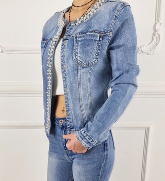 # Женская ДЖИНСОВАЯ КУРТКА Katana больших размеров — синяя #