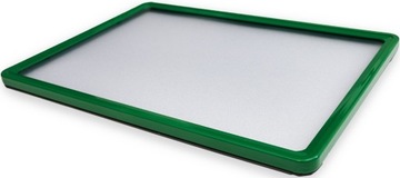 RAMKA PLAKATOWA A4 MAGNETYCZNA ZIELONA + KIESZEŃ ZABEZPIECZAJĄCA PLAKAT