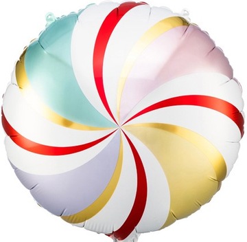 BALON FOLIOWY CUKIEREK SPIRALA LIZAK KOLOROWY URODZINY ŚWIĘTA NA HEL 35 CM