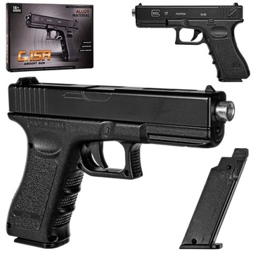 METALOWY REPLIKA PISTOLET KULKI C15A GLOCK 17 ASG