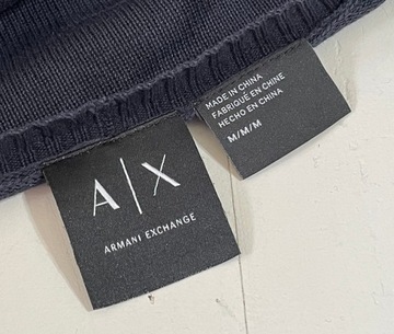 AX granatowy nowoczesny sweterek Armani exchange rośliny bawełniany M