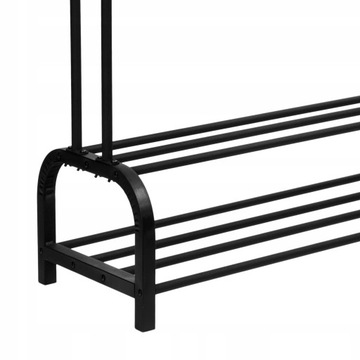 Wieszak stojący metal czarny wieszak na ubrania + torebki