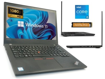 Lenovo Thinkpad T470 FULL HD Core i5-7gen 16GB 256 GB NVME W11 Ultrabook