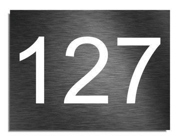 Numer na drzwi numerek cyfra tabliczka samoprzylepny grafit 8x12cm