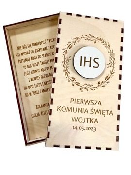 PUDEŁKO NA PIENIĄDZE KOMUNIA PAMIĄTKA GRAWER