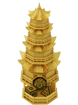 Китайский храм года дракона - башня для игральных костей - FatesEnd с подставкой