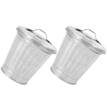 Mini kosz na śmieci blaszane wiaderka z pokrywką małe 2 szt