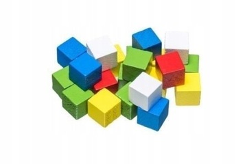 KOSTKI DREWNIANE KOLOROWE 1,5CM 21SZT, BREWIS