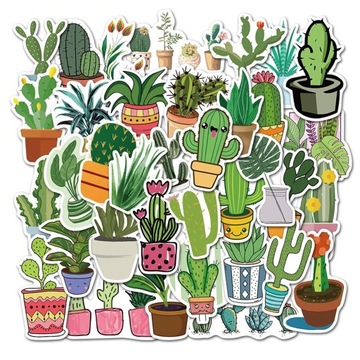 НАБОР ВОДОНЕПРОНИЦАЕМЫХ НАКЛЕЙКОВ CACTI MIX 50 шт.