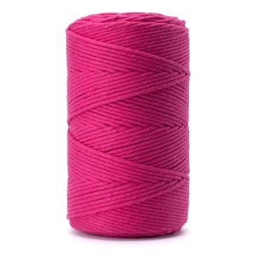 Sznurek do makramy bawełniany hot pink 3mm 200m