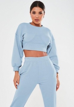 MISSGUIDED PETITE KRÓTKA NIEBIESKA BLUZA (32)