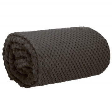 HEATHER PLED BLANKET TWO SIDED SOFT DECORATED BED CUFF 200x220cm