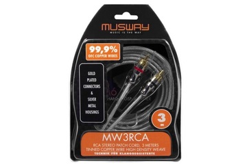 Musway MW3RCA - przewód sygnałowy RCA 3 m czysta miedź OFC