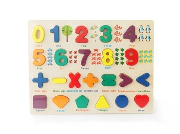 Цифры-головоломки, обучение подсчету, деревянная доска, Монтессори, образовательная