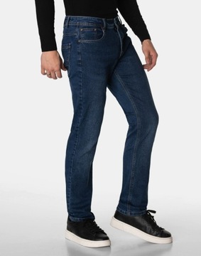 Spodnie Jeansowe Męskie Granatowe Texasy Dżinsy BIG MORE JEANS N103 W36 L32