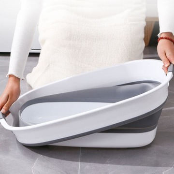 СКЛАДНАЯ КОРЗИНА ДЛЯ БЕЛЬЯ СИЛИКОНОВАЯ ЧАША ВАННА БОЛЬШОЙ ОВАЛЬНЫЙ PELUS 25Л