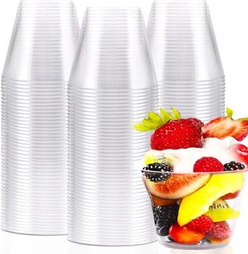100ml 24SZT PUCHARKI TULIP PLASTIKOWE DO DESERÓW MINI KUBECZKI NA DESERKI