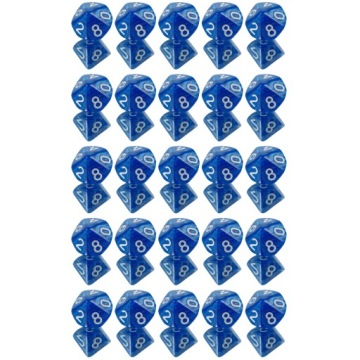 ZESTAW 25 KOSTEK K10 RPG TARDIS KOŚĆ 0-9