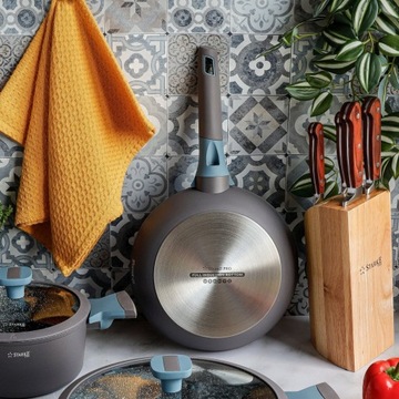 Прочная СКОВОРОДА ИНДУКЦИОННАЯ СКОВОРОДА С АНТИПРИГАРНЫМ ГРАНИТОМ 28см ЛЮКС