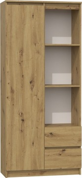 REGAŁ 80CM BIUROWY DRZWI RS-80 BILY DĄB ARTISAN