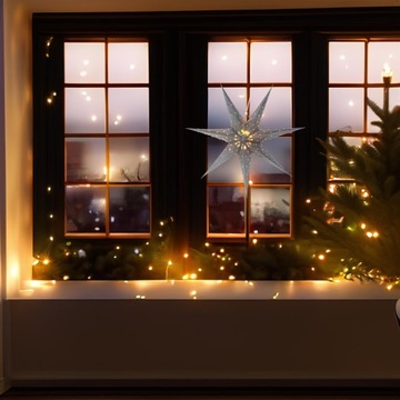 БУМАЖНАЯ ЗВЕЗДА РОЖДЕСТВЕНСКОЕ УКРАШЕНИЕ ОКНА, ПОДВЕСНОЕ, СВЕТЯЩЕЕ, СЕРЕБРО 60 СМ