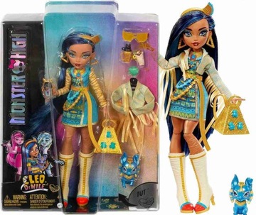 Monster High Cleo de Nile Mattel lalka + zwierzątko + akcesoria zestaw