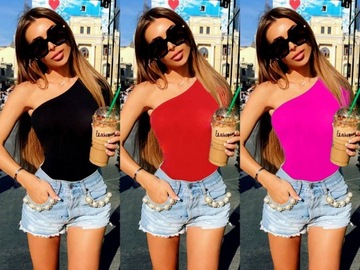 MODERN ASYMMETRIC PINK BLUCE ON ONE ARM различные цвета M/L