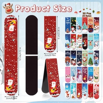 30 МАГНИТНЫХ РОЖДЕСТВЕНСКИХ ЗАКЛАДОК, МАГНИТЫ, КНИГИ, РОЖДЕСТВЕНСКИЕ ЗАКЛАДКИ