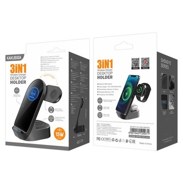 Беспроводное зарядное устройство KAKU 3 в 1 15 Вт для APPLE
