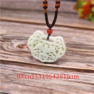 Jade Pendant Bat Necklace Jewelry Amulet Fashion Carved Double-sided for