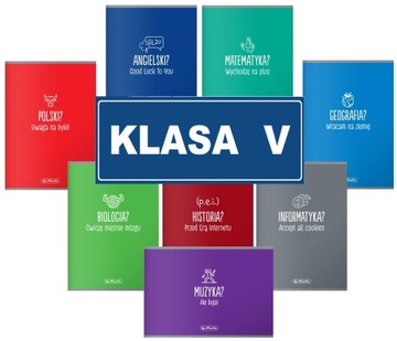 HERLITZ Zeszyty A5 60 kartek do KLASA V - 8 Szt ZESZYT SZKOŁA