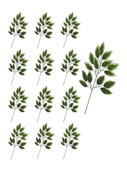 Ficus benjamin gałązka liści zielono kremowa 12SZT