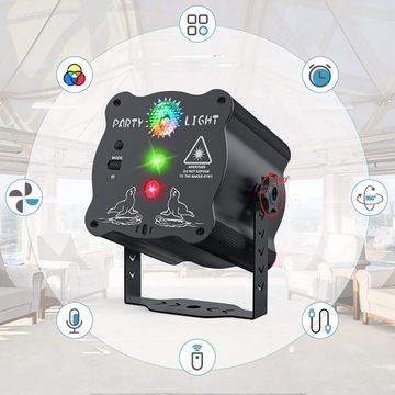 ПРОЕКТОР ДИСКОШАР RGB ЛАЗЕРНОЕ ОСВЕЩЕНИЕ ДЛЯ ВЕЧЕРИНКИ С ДИСТАНЦИОННЫМ УПРАВЛЕНИЕМ