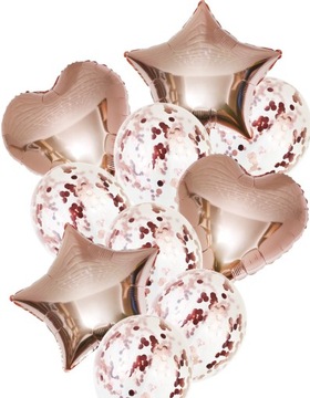Zestaw balonów Złoty róż na imprezę Rose GOLD _ K2