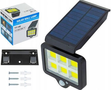 Lampa uliczna solarna 6COB zasilanie solarne