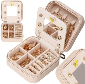 SZKATUŁKA NA BIŻUTERIĘ ETUI ORGANIZER PUDEŁKO ELEGANCKIE KUFEREK DLA KOBIET