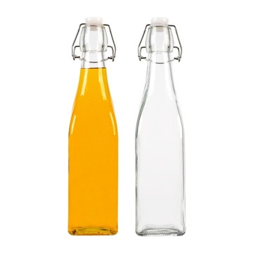 5x Butelka szklana KWADRATOWA 500ml na WINO SOK OLIWĘ LEMONIADĘ LIKIER 0,5L