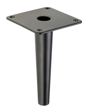 Noga stalowa stożek 13 cm z blachą czarny mat