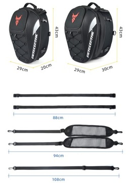 МОТОЦИКЛЬНЫЙ РЮКЗАК ВОДОНЕПРОНИЦАЕМЫЙ ТРЕК МОТОЦЕНТРИЧЕСКИЙ ЧЕРНЫЙ КРАСНЫЙ 2в1