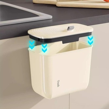 Контейнер для мусора с крышкой Контейнер для пищевых отходов Бежевый Длинный 23,5 см