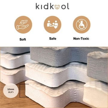 KIDKOOL Детский коврик-пена 120x120 18 шт - Детский пазл