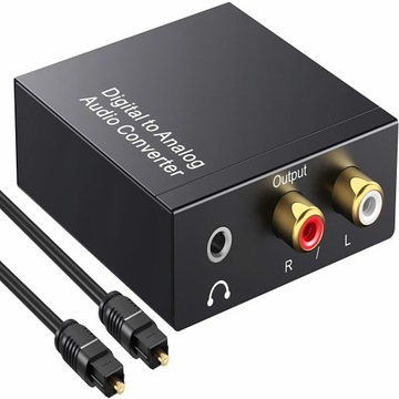 konwerter optyczny TOSLINK COAXIAL / 2x CINCH RCA z cyfrowego na analogowe