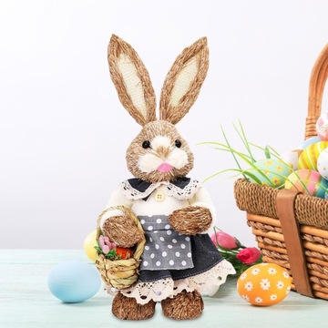 14-дюймовый соломенный пасхальный кролик, рисунок ручной работы в стиле C, реквизит для фотографий