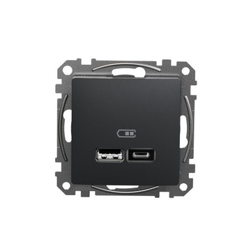 SCHNEIDER SEDNA DESIGN ŁADOWARKA USB A+C CZARNY