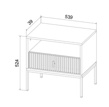 Прикроватная тумбочка, прикроватная тумбочка Maggiore кашемир, вместительная, металлические ножки
