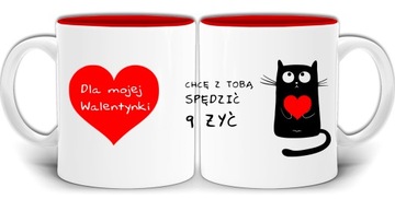 WALENTYNKI KOT KUBEK CZERWONY ŚRODEK +PUDEŁK GW233