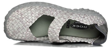 Sportowe zakryte ażurowe sandały ROCK OVER silver r41