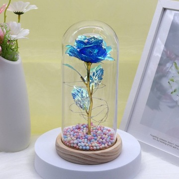 ВЕЧНАЯ РОЗА В СТЕКЛЕ, ПОДАРОК ​​НА ДЕНЬ БАБУШКЕ И ДЕДУШКЕ, ПОДСВЕТКА СВЕТОДИОДНАЯ