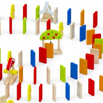 Набор деревянных кубиков Viga Domino Farm Game 116 элементов